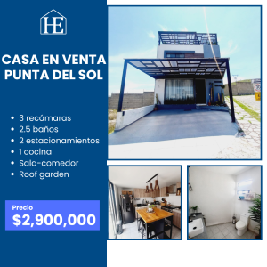 Casa en Venta en Fracc. Punta del Sol, Puebla | 3 Recámaras y Roof Garden