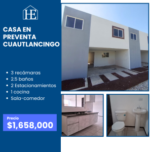 Casa en Preventa en Cuautlancingo | 3 Recámaras y 2 Cocheras desde $1.658 MDP