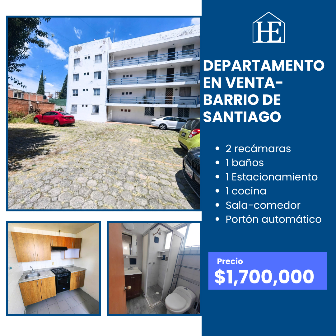 Departamento en Venta en Barrio de Santiago, Puebla | 2 Recámaras Cerca de UPAEP