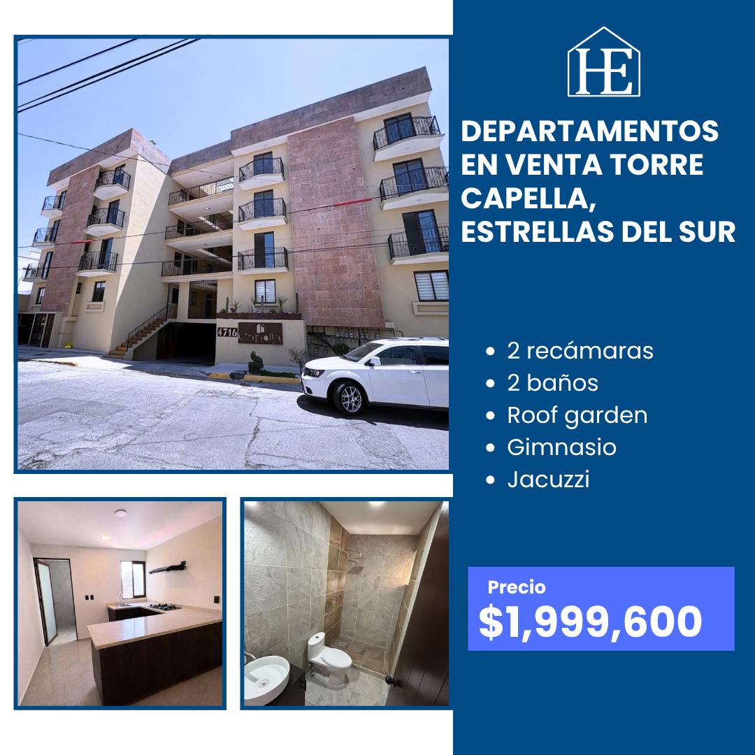 Departamentos en Venta en Torre Capella, Estrellas del Sur, Puebla | Desde $1,999,600