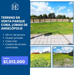Terreno en Venta en Parque Coba, Lomas de Angelópolis | 135 m²