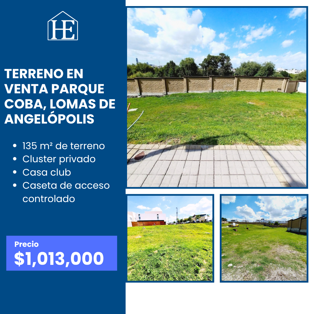 Terreno en Venta en Parque Coba, Lomas de Angelópolis | 135 m²
